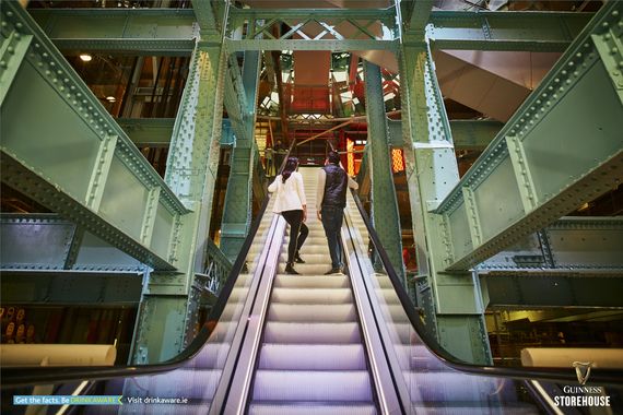Going up! Seven floors of entertainment at the Guinness Storehouse, in Dublin.