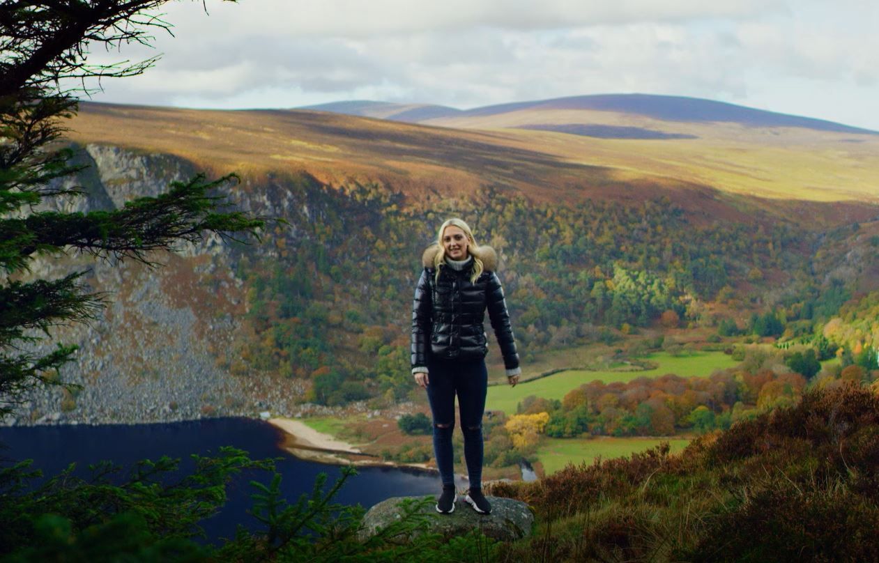 Georgia Hirst in Luggala, County Wicklow, the filming location for Kattegat in Vikings.