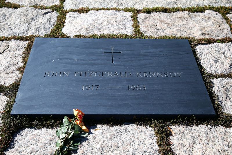 President Kennedy's gravestone at Arlington National Cemetery. (Getty Images)