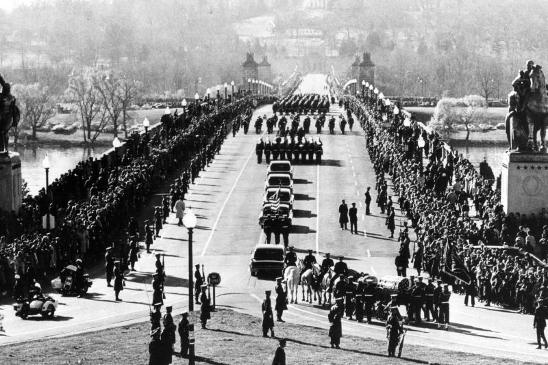 The funeral for President Kennedy in Washington, DC on November 22, 1963 (Getty Images)