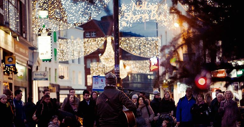Glen Hansard busking on Grafton Street on New Year's Eve. Photo: Tourism Ireland