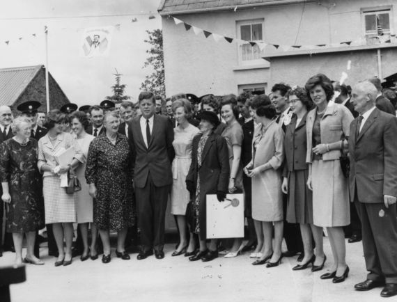 A group shot of the family! John F Kennedy's visit to his ancestral home of Wexford.