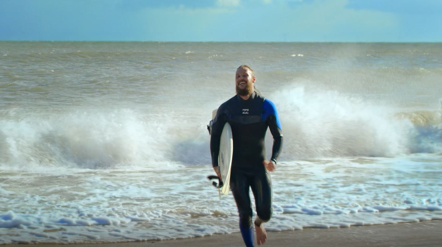 Surfing Brittas Bay