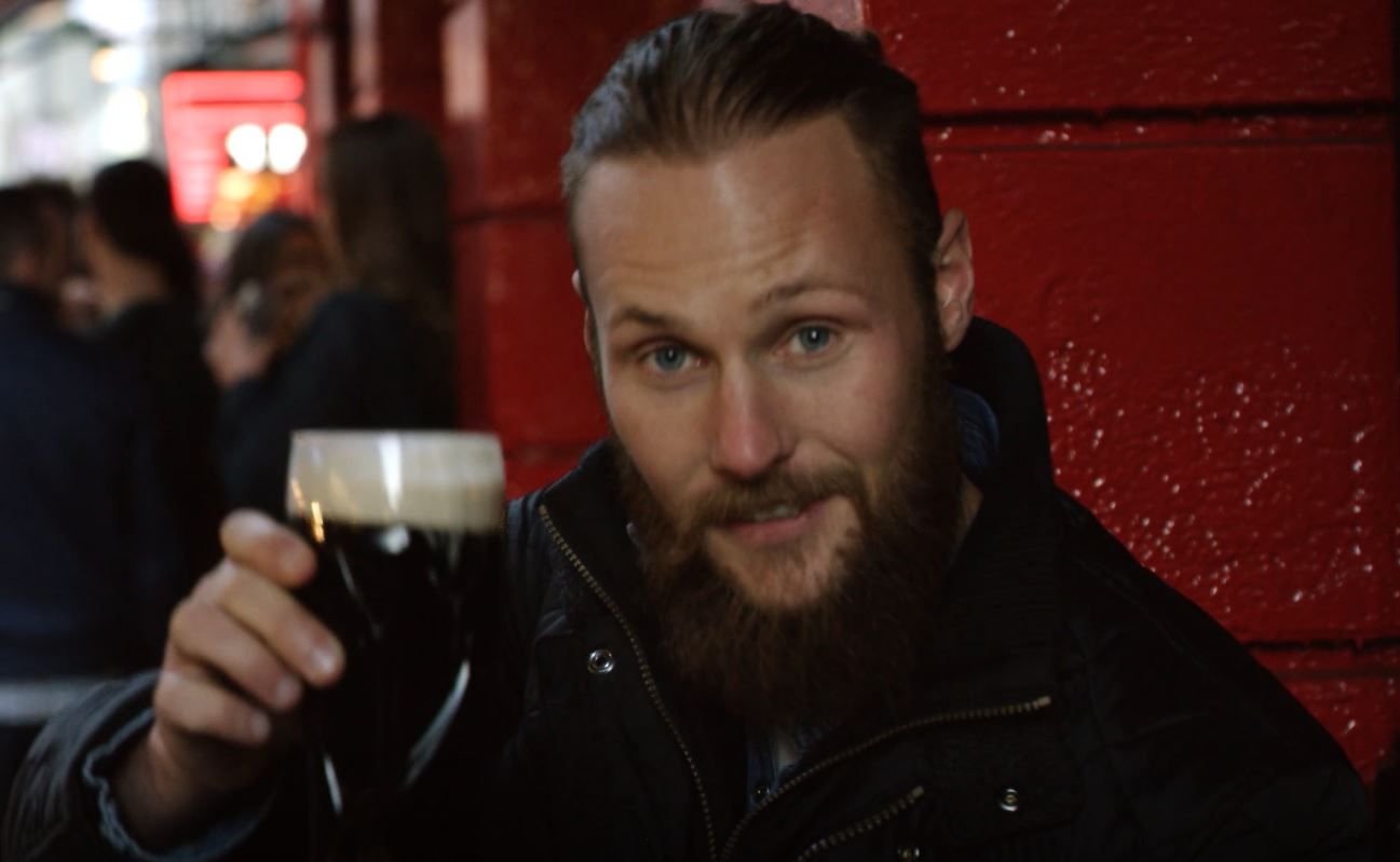 Having a pint in Temple Bar