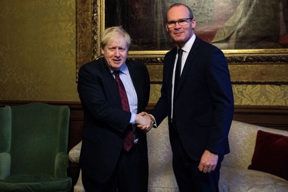 Prime Minister Boris Johnson with Tánaiste Simon Coveney.