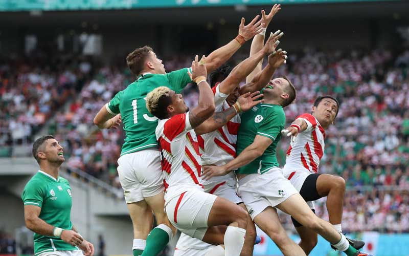 Rugby World Cup 2019 Group A game between Japan and Ireland at Shizuoka Stadium Ecopa on September 28, 2019. Credit: Stu Forster/Getty Images