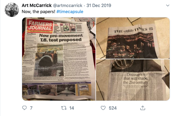 The first newspapers of 2000.