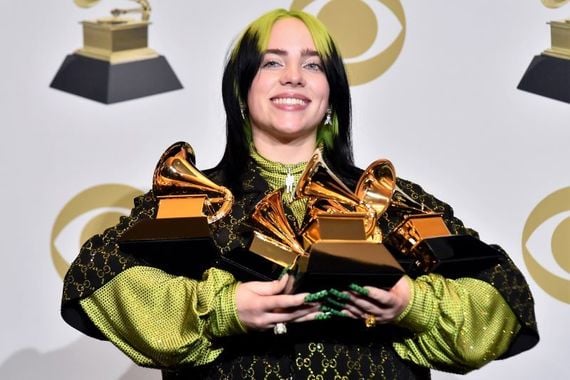 Billie Eilish at the 2020 Grammy Awards. Billie Eilish at the 2020 Grammy Awards.