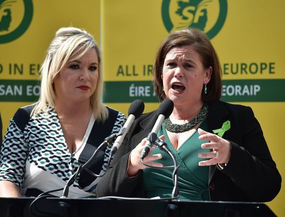 Sinn Féin President Mary Lou McDonald (right) and First Deputy Michelle O'Neill. Sinn Féin President Mary Lou McDonald (right) and First Deputy Michelle O'Neill.