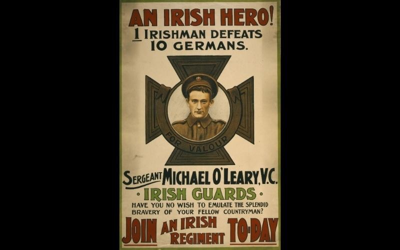 A poster using Michael O'Leary's picture. (Public Domain)