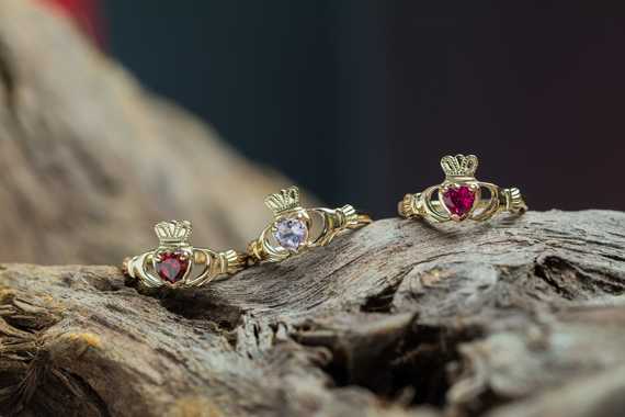 Beautiful claddagh rings with gem stones. Beautiful claddagh rings with gem stones.