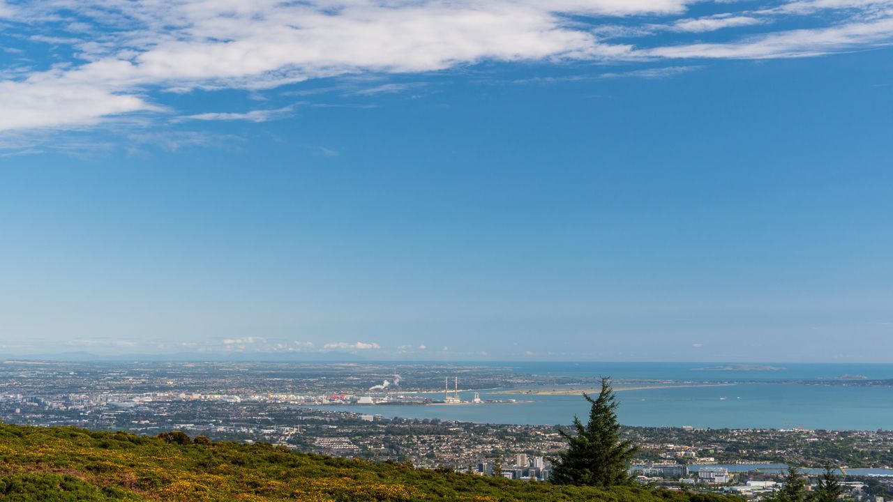 A view of Dublin from the Dublin Mountains Way