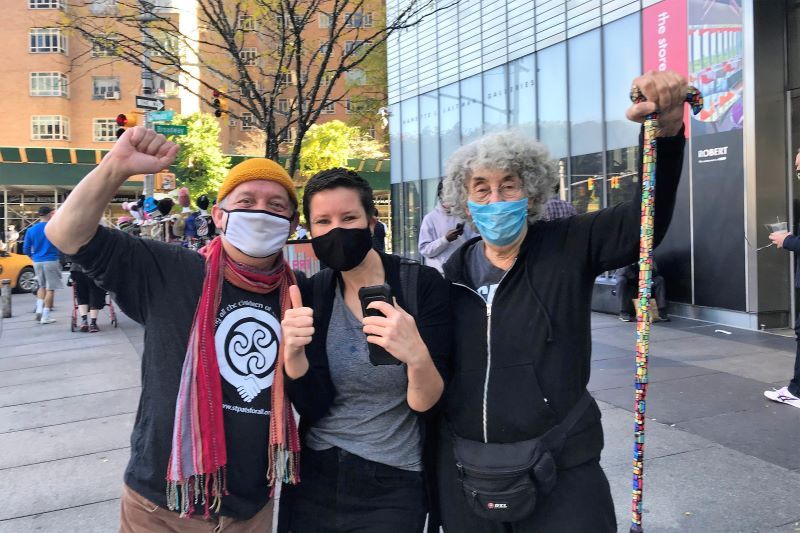 Brendan Fay (left) in New York City on November 7, 2020.