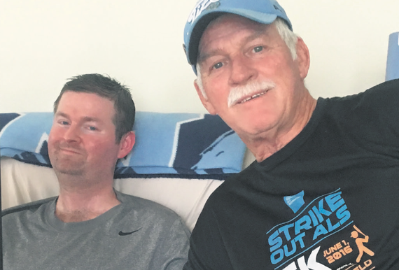 Pat Quinn and his father at home. Pat Quinn and his father at home.