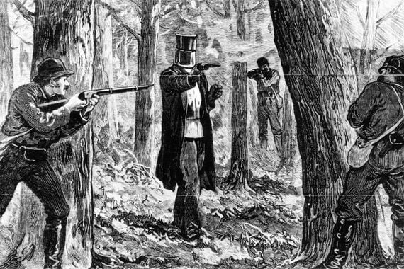A depiction of Ned Kelly in his armor. (Getty Images)