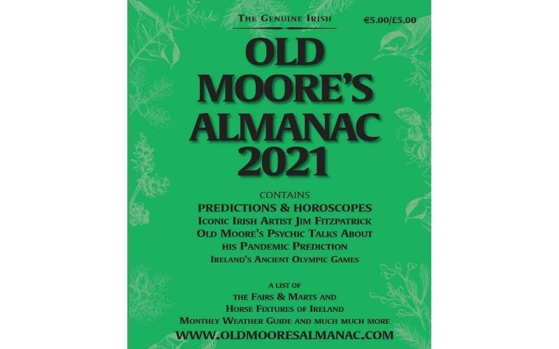 The front cover of Old Moore's Almanac 2021. The front cover of Old Moore's Almanac 2021.