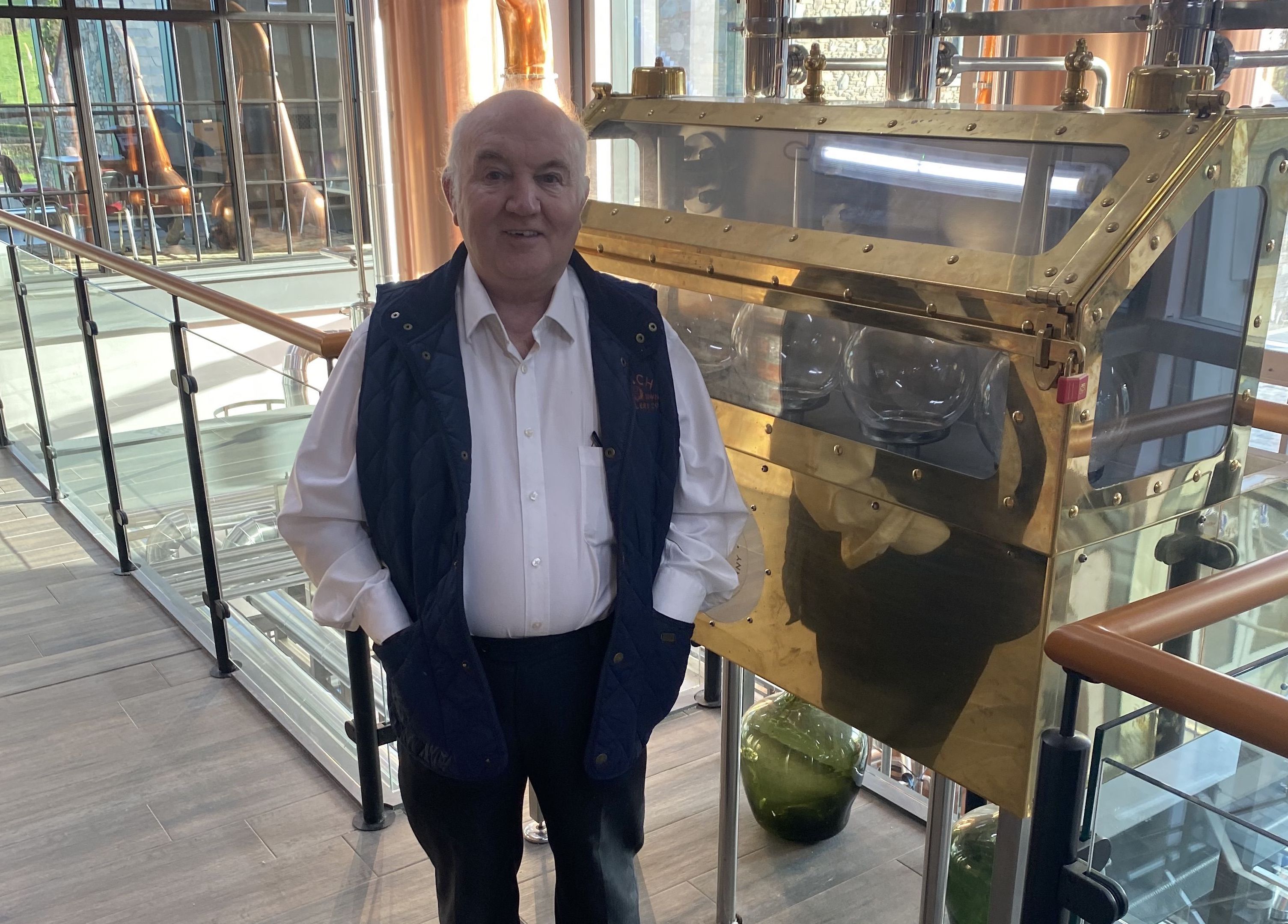 THE PURE DROP: Terry Cross, founder of the Hinch Distillery on the production line in Co Down THE PURE DROP: Terry Cross, founder of the Hinch Distillery on the production line in Co Down