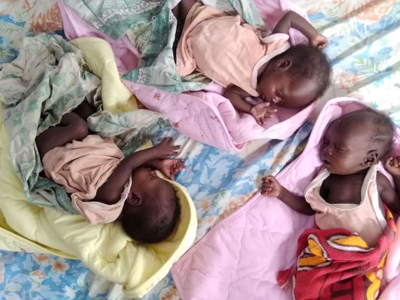 Triplets Nyachua, Nyajuak and Nyakime were on the brink of starvation before GOAL's intervention. Triplets Nyachua, Nyajuak and Nyakime were on the brink of starvation before GOAL's intervention.