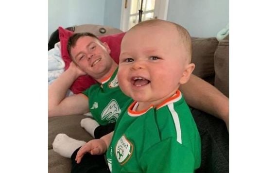 Sean Hughes and his son, "wee Sean". Sean Hughes and his son, "wee Sean".