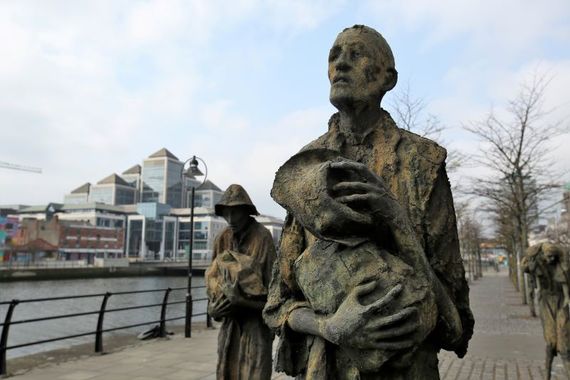 Faminegedenkteken in Dublin, Ierland.