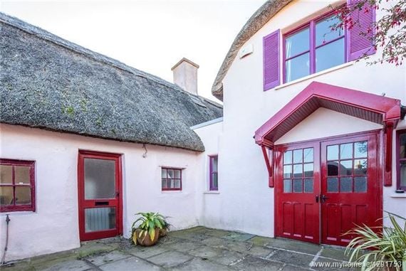 Inside the private courtyard at the Ballycotton cottage.