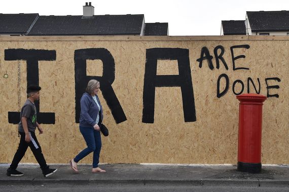 Altered graffiti in Derry, following Lyra McKee's death. Altered graffiti in Derry, following Lyra McKee's death.