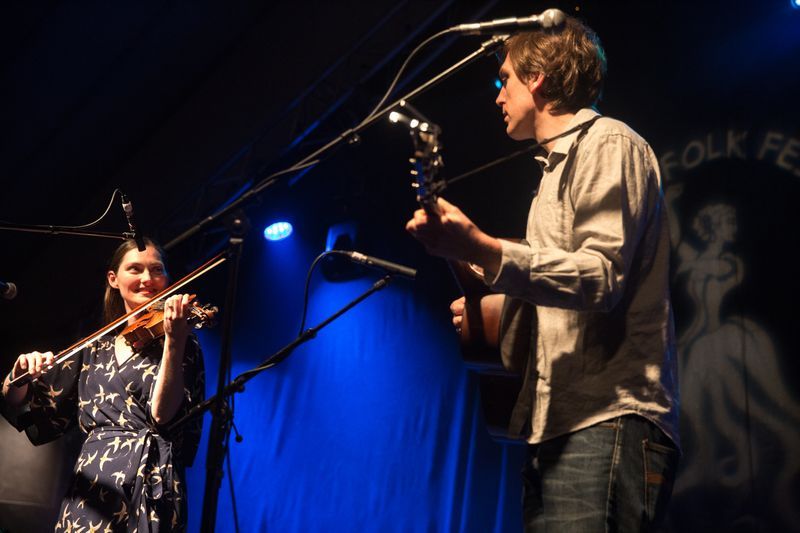 Zoe Conway and John McIntyre at Doolin Folk Fest. Photo: TG4