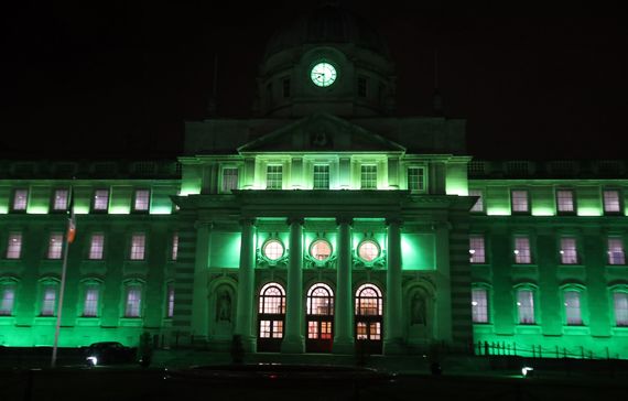 Ireland's Government buildings ahead of St. Patrick's Day 2020.