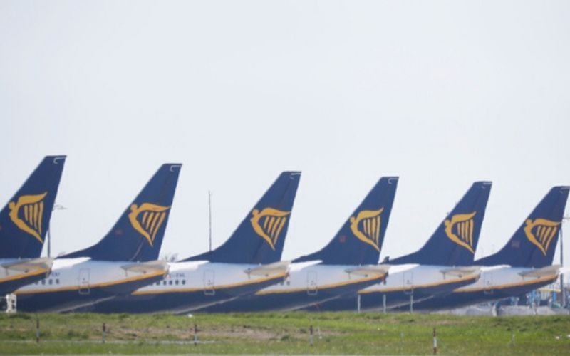 Ryanair flights have been grounded during the COVID-19 pandemic. Ryanair flights have been grounded during the COVID-19 pandemic.