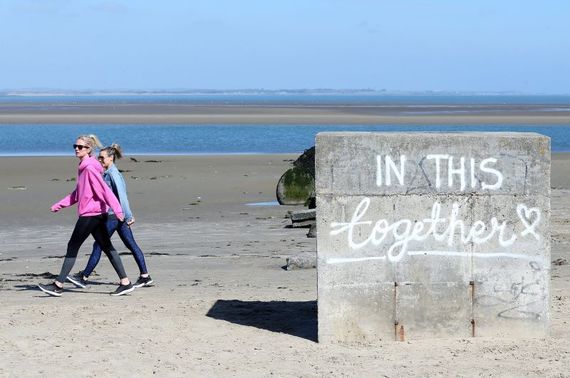 "In this together": Graffiti by the beach at Sutton, in north Dublin.