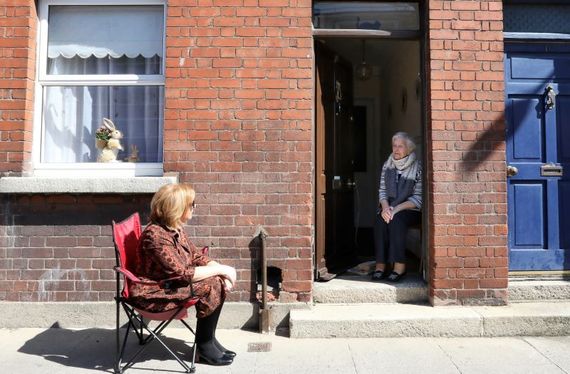 Social distancing in The Liberties in Dublin during COVID restrictions. (RollingNews.ie)