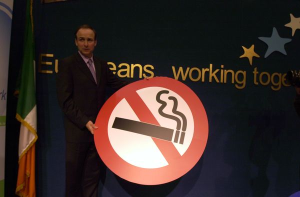 Michéal Martin introducing the smoking ban in 2004.Rolling News