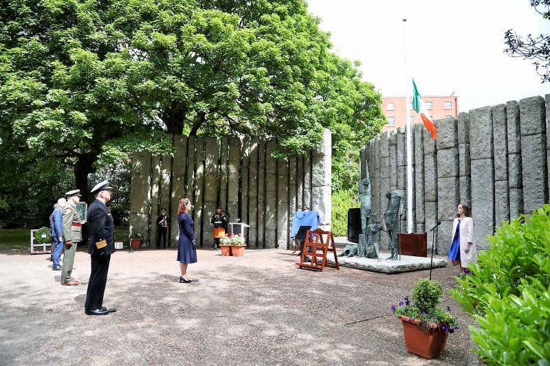 Minister for Culture, Heritage and the Gaeltacht, Josepha Madigan T.D. officiates at the National Famine Commemoration Ceremony in St. Stephen’s Green, Dublin, on May 17, 2020 (RollingNews.ie)