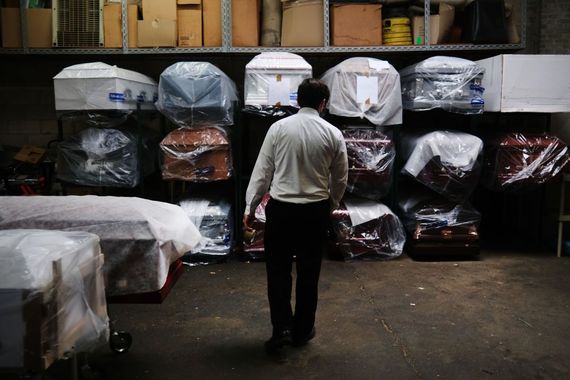 A funeral home in Queens, has been overwhelmed with the deceased from COVID-19. A funeral home in Queens, has been overwhelmed with the deceased from COVID-19.