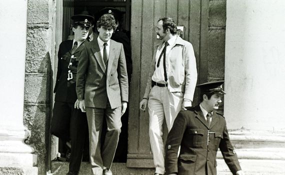 Larry Dunne walking out of court. Larry Dunne walking out of court.