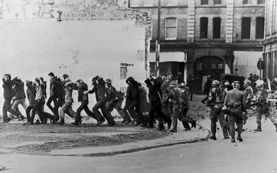 Scenes from Bloody Sunday in Derry on January 30, 1972. (Getty Images)