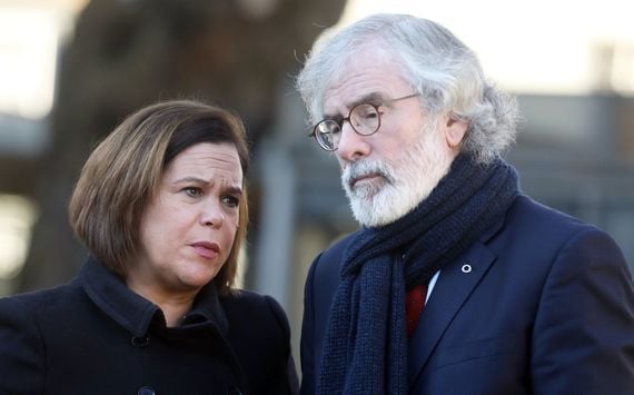 Mary Lou McDonald and Gerry Adams. Mary Lou McDonald and Gerry Adams.