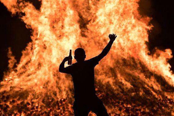 "Traditionally bonfires are lit on July 11th ahead of the anniversary and already posters, some including politician's images... have been seen on some pyres." "Traditionally bonfires are lit on July 11th ahead of the anniversary and already posters, some including politician's images... have been seen on some pyres."