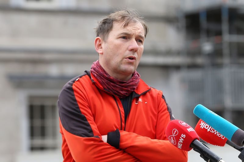 TD Gino Kenny at Leinster House shortly before the Dail resumed on April 2, 2020. (RollingNews.ie)