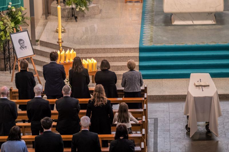 John Hume's funeral at Saint Eugene's Cathedral in his native Derry on August 5, 2020. (RollingNews.ie)