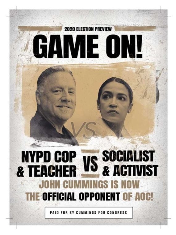 A poster from the Cummings campaign after he emerged from the GOP primary in June. A poster from the Cummings campaign after he emerged from the GOP primary in June.