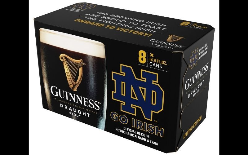 Special edition Notre Dame 8-packs of Guinness Draught cans. (Diageo)