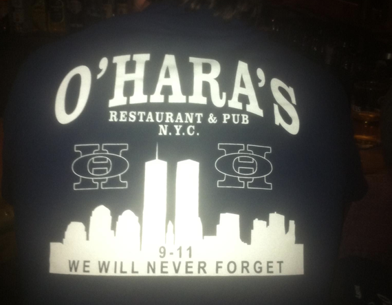 A 9/11 memorial t-shirt at O'Hara's. A 9/11 memorial t-shirt at O'Hara's.