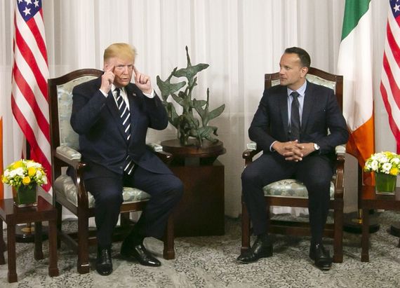Former president Donald Trump and former Irish leader Leo Varadkar speaking at Shannon, in 2019. Former president Donald Trump and former Irish leader Leo Varadkar speaking at Shannon, in 2019.
