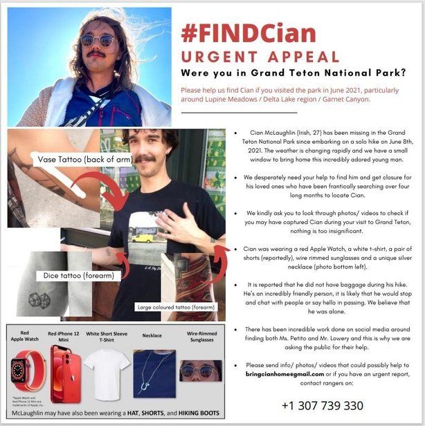 The new poster to help find Cian McLaughlin.
