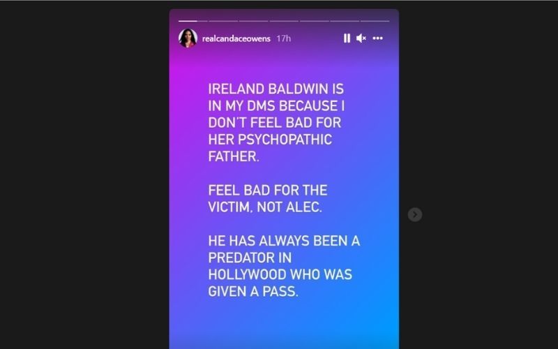 An Instagram story shared by Candace Owens on October 25.