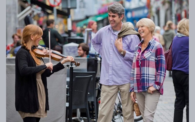 Musician performing in Galway city