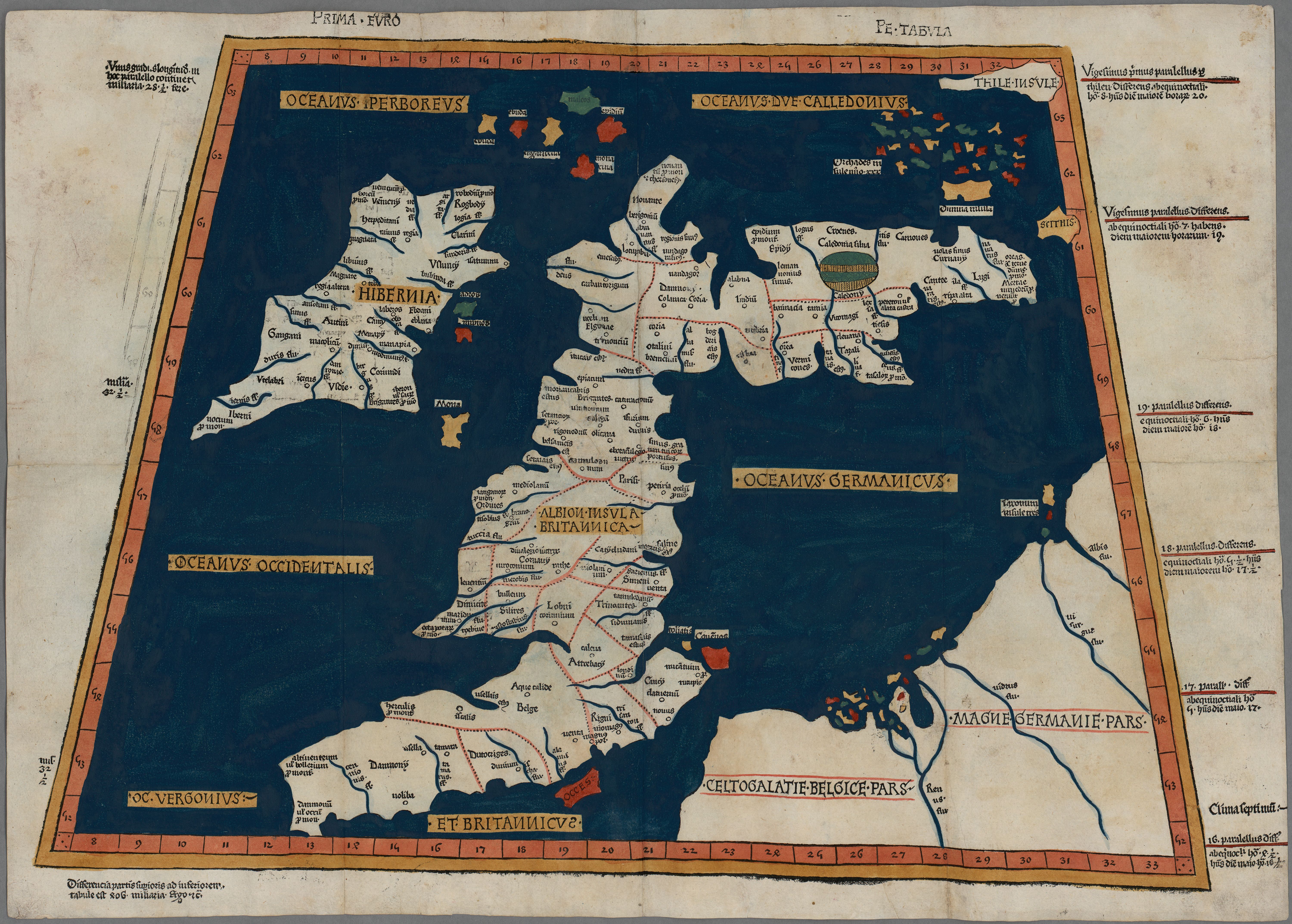 Prima Europe tabula. (Public Domain / National Library of Wales)