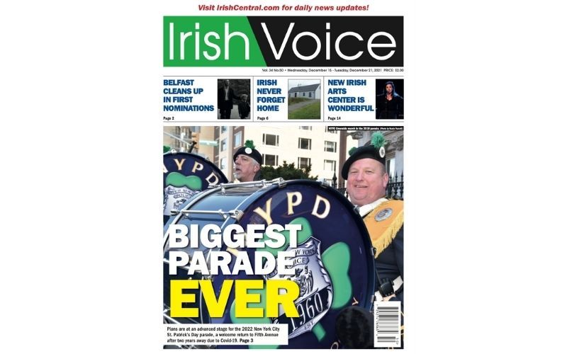 The Irish Voice cover, Dec 15th 2022. The Irish Voice cover, Dec 15th 2022.