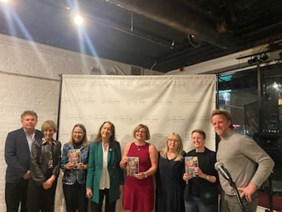 NYIC Executive Director George Heslin, Sophia Hillan, Ivy Bannister, Éilís Ní Dhuibhne, Consul General Helena Nolan, Anne Devlin, Yvonne Cassidy, Head of Cultural Affairs, Consul General, Nik Quaife NYIC Executive Director George Heslin, Sophia Hillan, Ivy Bannister, Éilís Ní Dhuibhne, Consul General Helena Nolan, Anne Devlin, Yvonne Cassidy, Head of Cultural Affairs, Consul General, Nik Quaife